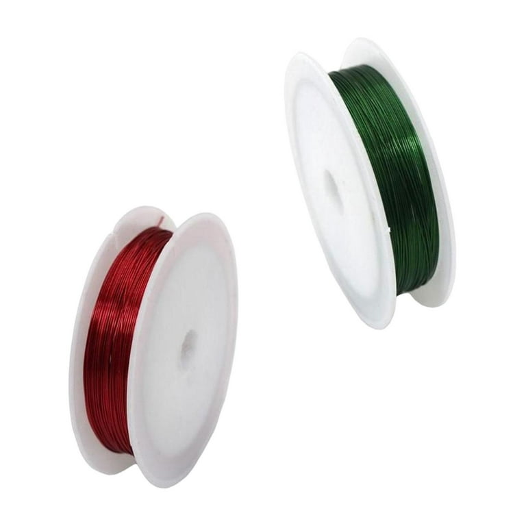 2 Rolls 2 Colors Tarnish Resistant Iron Crafting Wire for Jewelry Beading  Project, DIY Frame Arts And Crafting Making, 0.4mm Red Green 