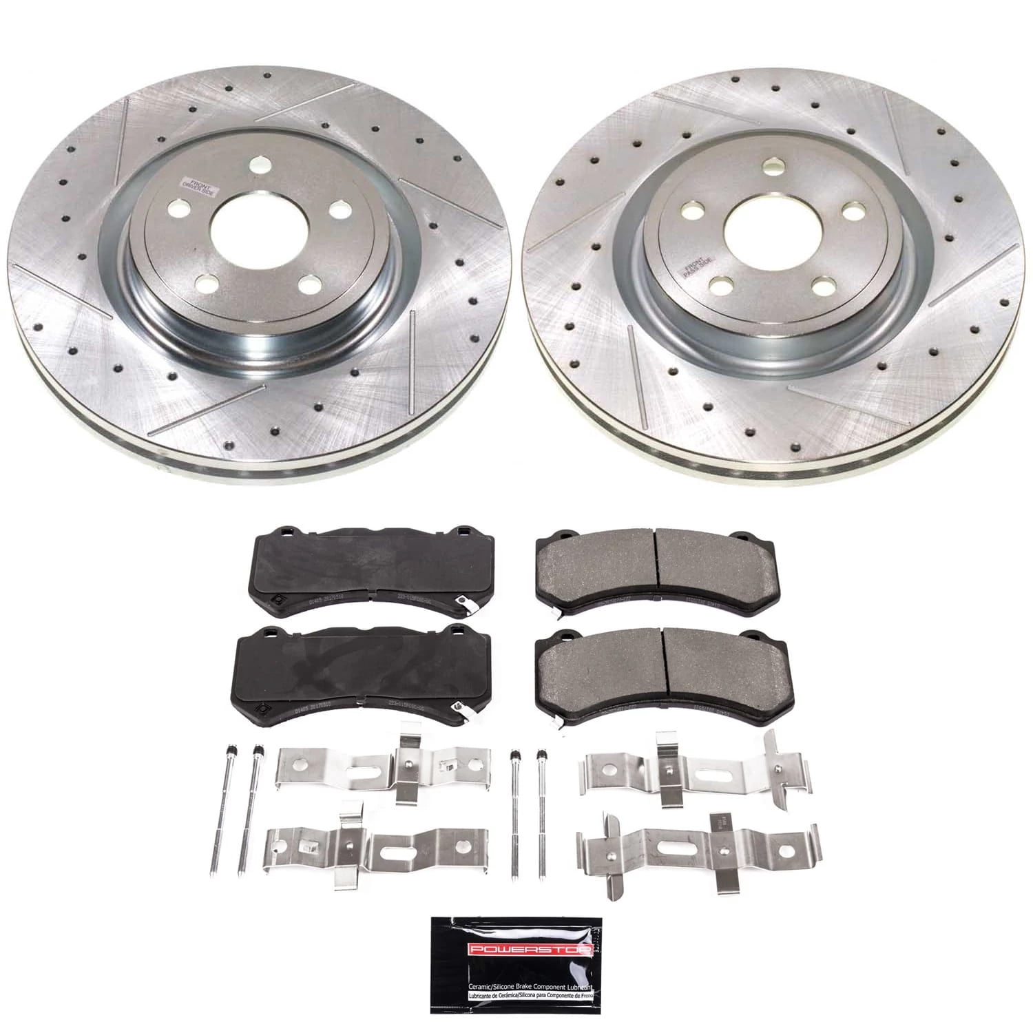 PowerStop Front Z23 Evolution Sport Carbon-Fiber Ceramic Brake Pad and Drilled & Slotted Rotor Kit Fits: DODGE JEEP Select Models K8838