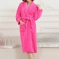thumbnail image 2 of AKAFMK Womens Robes,Robes for Women Bathrobe Fuzzy,Women's And Men's Flannel Hooded Pajamas Bathrobe Long Pajamas Lovers' Home Clothes Hot Pink, 2 of 3