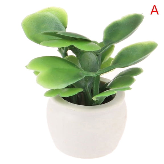 1:12 Dollhouse Miniature Green Plant In Pot Furniture Home Decor Accessories