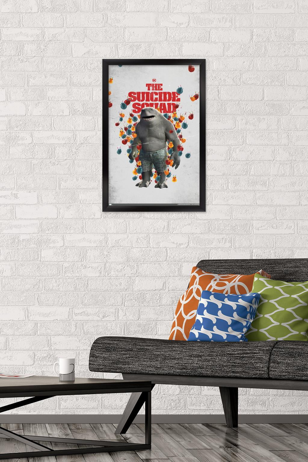 DC Comics Movie The Suicide Squad - King Shark One Sheet Wall Poster, 14.725" x 22.375", Framed