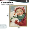 thumbnail image 4 of Stupell Industries Cottage Christmas Girl & Snowman Embrace Gold Floating Frame Canvas Art, 17 x 21, by The Prints Vibe, 4 of 8