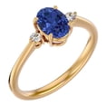 thumbnail image 2 of SuperJeweler 1 1/2 Carat Oval Shape Tanzanite and Two Diamond Ring In 14 Karat Yellow Gold For Women, 2 of 6