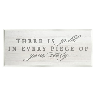 Stupell Industries Gold In Your Story Inspirational Motivating Typography Graphic Art Unframed Art Print Wall Art, Design by Daphne Polselli
