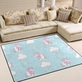 thumbnail image 2 of SKYSONIC Lightweight Soft Area Rugs Unicorn with Cloud and Star Floor Mat for Kids Playing Room Hardwood Floor Living Room 63x48 inch Nursery Rugs, 2 of 6