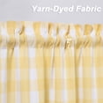 thumbnail image 3 of CAROMIO 2Pcs Light Filtering Tier Curtains Buffalo Check Gingham Thick Yarn Dyed Cafe Curtains, Yellow/White,28"W x 24"L, 3 of 8