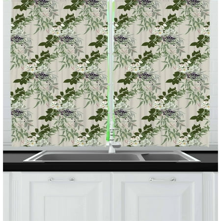 Jasmine Curtains 2 Panels Set Gardening Art Themed Print In
