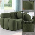 thumbnail image 4 of MOONMISS Boucle Upholstered Tufted Wood Frame Marshmallow Loveseat Sofa with 2 Pillows for Living Room-Olive, 4 of 5