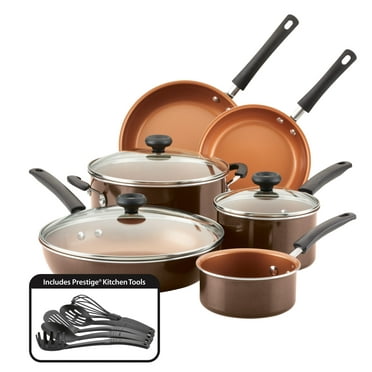 FGY 10 Piece Nonstick Copper Cookware Set Pots and Pans with Induction  Bottom(Black Copper)
