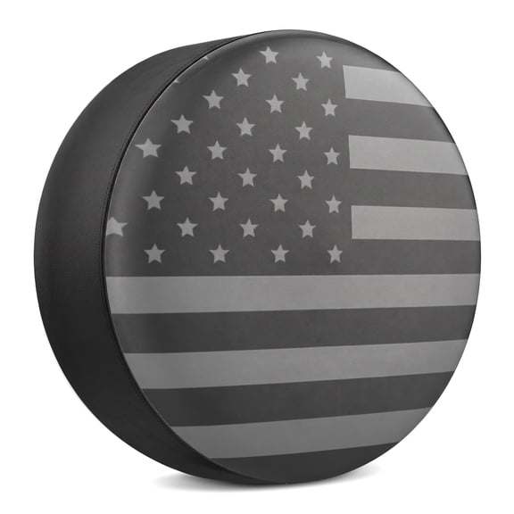 WZB 15‑inch Waterproof Leather Spare Tire Protector, American Flag Wheel Accessory for Jeep Wrangler, Rv, Suv and Truck