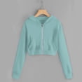 thumbnail image 5 of EnJoCho Girls Zip Sweatshirt Kids Soli𝖽 Classic Hoodies Soft Sweatshirt For Boys And Girls Cropped Zip Up Hoodie Kids Casual Long Sleeve Hooded Jacket Pocket 8 To 16 Years, 5 of 5