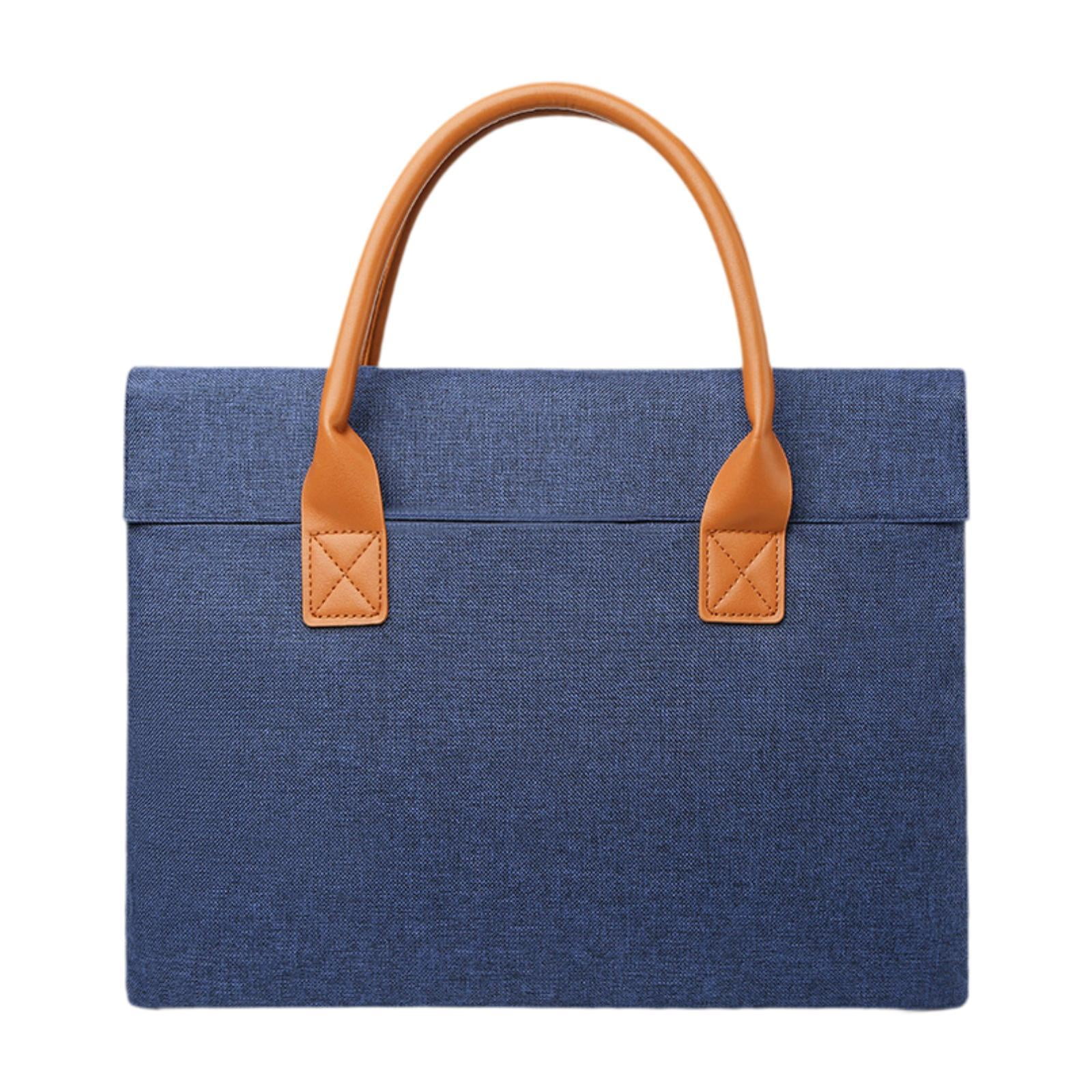 Wxqbjtam Briefcase for Men Women Business Wear Resistant Lightweight Stylish Oxford Cloth 43x31x4 cm Blue