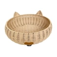 thumbnail image 3 of Cama para gatos tipo cesta tejida, ligera, de ratán PE, redonda, transpirable, ideal para el verano. M, 3 of 9
