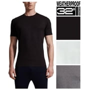 32Degrees Weatherproof Mens Short Sleeve Crew Neck Cool Tee, 2 Pack, Black and Heather Grey, Large