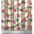 thumbnail image 1 of Soimoi Velvet Fabric Stripe,Hut & Cat Animal Printed Craft Fabric by the Yard 58 Inch Wide, 1 of 1