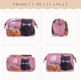 thumbnail image 2 of Wavy Quilted Cosmetic Bag Large-Capacity Travel Toiletry Organizer Includes 9-Piece Portable Travel Bottle Set Bow Tie Black Cat, 2 of 6