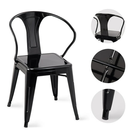 chair dining stackable tolix arm metal side kitchen