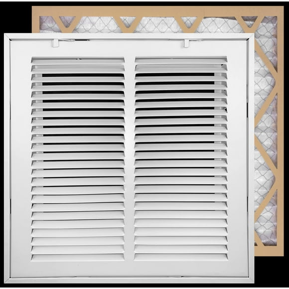 Handua 16"L x 20"H [Taille Ouverture du Conduit] Filtre Inclus Grille de Filtre à Air de Retour en Acier [Porte Amovible] pour Filtres de 1 Pouces, Grille de Couverture de Ventilation, Blanc, Dimensions Extérieures: 18 5/8"L x 22 5/8"H pour Ouverture 16x20