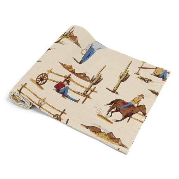 Sweet Jojo Designs Wild West Cowboy Boy 100% Cotton Muslin Baby Swaddle Receiving Blanket