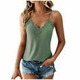 thumbnail image 1 of Camiseta interior con tirantes de encaje y cuello en V para mujer: nuevo diseño informal, material de poliéster, ligera y transpirable, corte holgado, adecuada para fiestas/playa, se recomienda ele, 1 of 7
