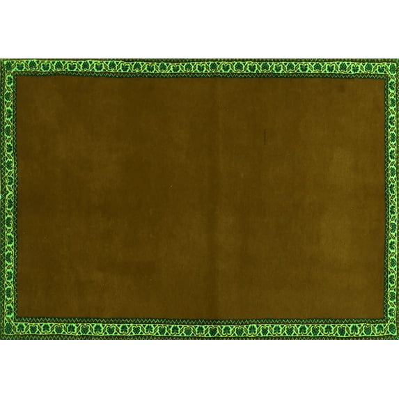 Ahgly Company Indoor Rectangle Abstract Green Contemporary Area Rugs, 6' x 9'
