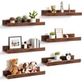 thumbnail image 1 of LOKOOY Juego de 6 Repisas Flotantes con Bordes de Seguridad 40x13 cm, Soportan 15 kg MAX, Estantes Flotantes de Pared Decorativas y Organizadoras para Recamara, Ba&ntilde;o, Sala, Oficina (Negro/C, 1 of 9