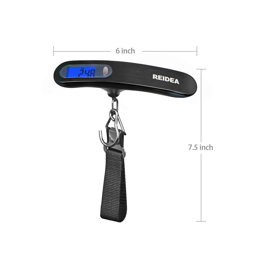REIDEA Luggage Scale 110lbs Portable Suitcase Weight Scale for Travel Household and Gift Black