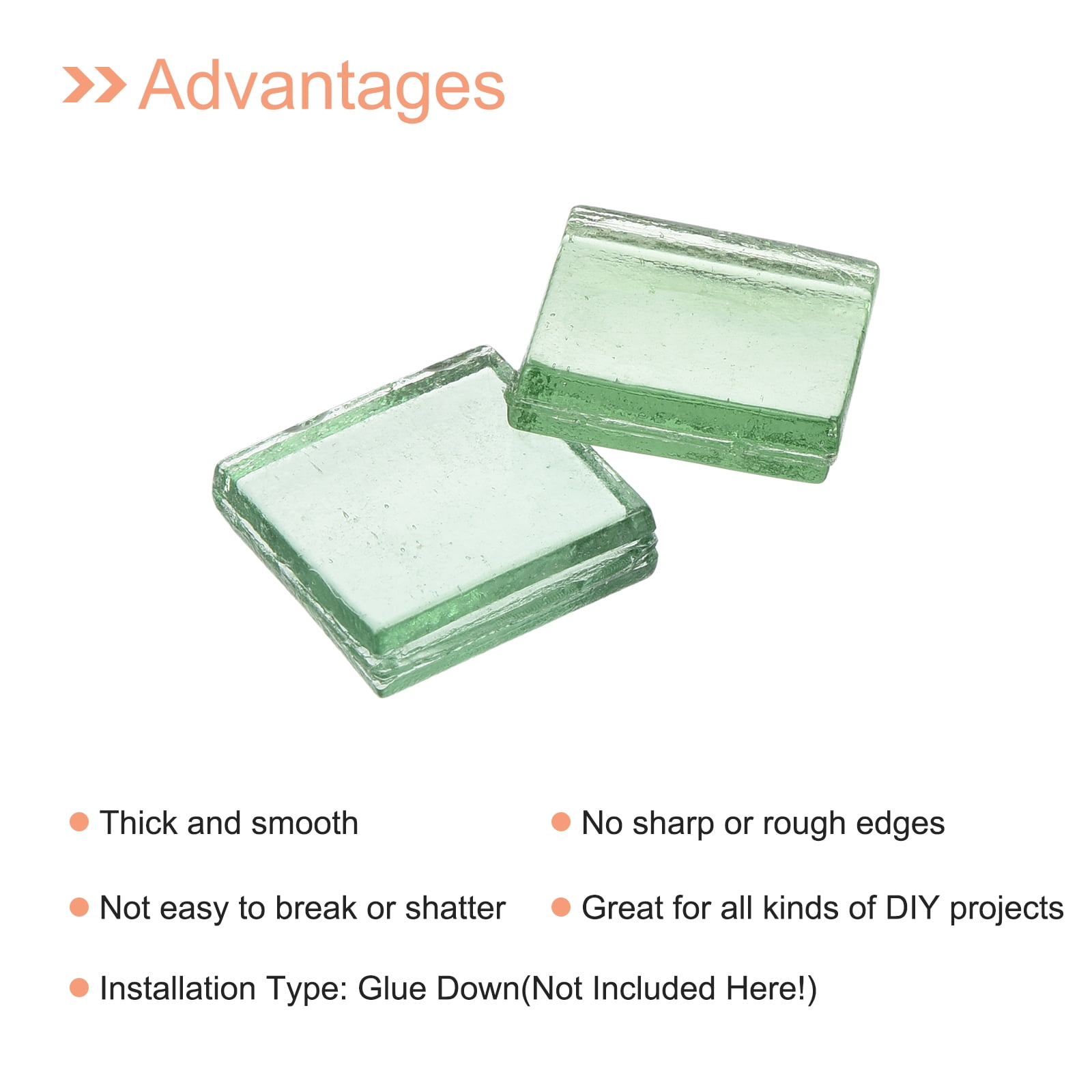 Uxcell 260Pcs Mosaic Tiles, Micro Glass Tiny Mini Mosaic Tile DIY Hobbies Handmade Crystal Free Stone Bright Mint Green
