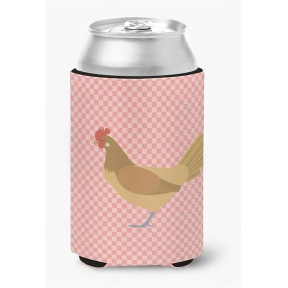 Carolines Treasures BB7832CC Frisian Friesian Chicken Pink Check Can or Bottle Hugger