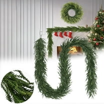 Artificial Christmas Garland, Natural Feel Non-Lit Green PE Garland, Table, Fireplace & Wall Decoration, 9 Feet