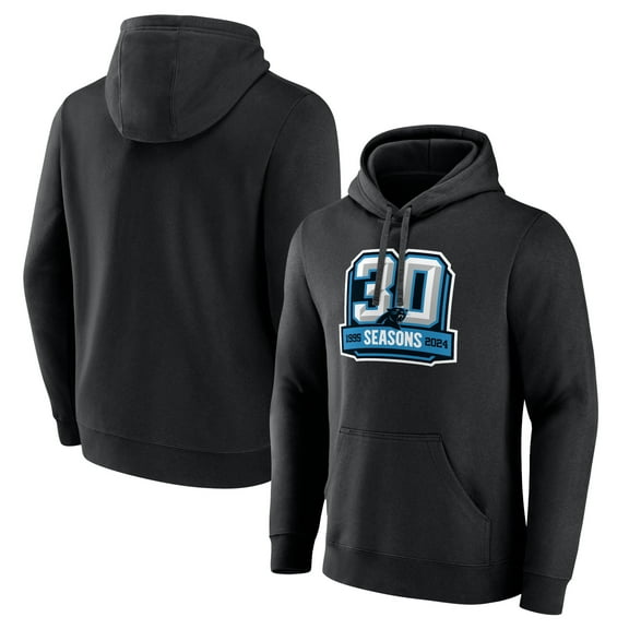 Men's Black Carolina Panthers 30th Anniversary Pullover Hoodie