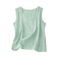thumbnail image 4 of Wlynlyn Crop Tank Tops for Women V Neck Loose Fitted Sleeveless Shirts Summer Blouse Boho Beach Vacation Camisole Tees, 4 of 5