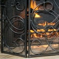 thumbnail image 5 of Noble House Christopher Iron Fireplace Screen, Silver Flower on Black, 5 of 12