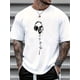 thumbnail image 1 of Camisetas cómodas de manga corta con cuello redondo elástico y estampado musical para hombre, ropa informal, 1 of 6