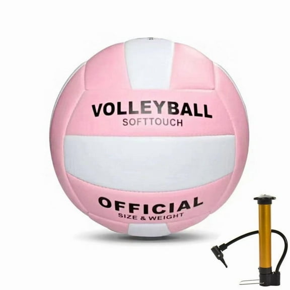 PLPPYFS Soft Volleyball Official Size 5 for Indoor Outdoor Beach Pool Gym Training, Super Soft Volleyball Indoor Outdoor Volleyball, 1 Volleyball with 1 Pump for Girls Boys Beginner Teenager Adult