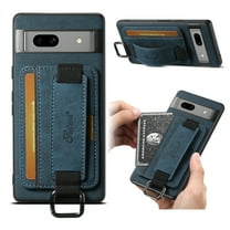 For Google Pixel 9 / 9 Pro Wallet Case, Card Holder Kickstand Phone Case for Women, Premium Leather Purse with Wrist Strap, Ring Holder Cover Credit Card Slot Cover for Google Pixel 9 / 9 Pro,Blue