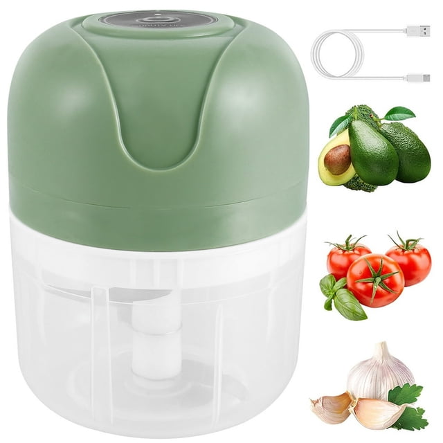 EIMELI 250 ML Electric Garlic Mincer USB Charging Garlic Chopper Mini Food Processor with Stainless Steel Blade Durable Garlic Masher Food Chopper Kitchen Tool for Meat Vegetable Baby Foo