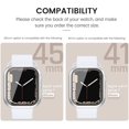 thumbnail image 3 of 2 Pcs Case with Screen Protector for Apple Watch Series 7 41mm, Full Protective Guard Bumper Hard PC HD Tempered Glass Cover Compatible for iWatch 41mm Accessories (41 mm, Silver+Sliver), 3 of 5