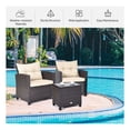 thumbnail image 4 of Rattan Patio Furniture Set 3 Pieces Outdoor Conversation Set with Cushions, 4 of 9