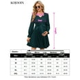 thumbnail image 5 of Womens Maternity Long Sleeve Pleated Dress V Neck Ruffle Casual Flowy Belted Midi Dress, 5 of 5