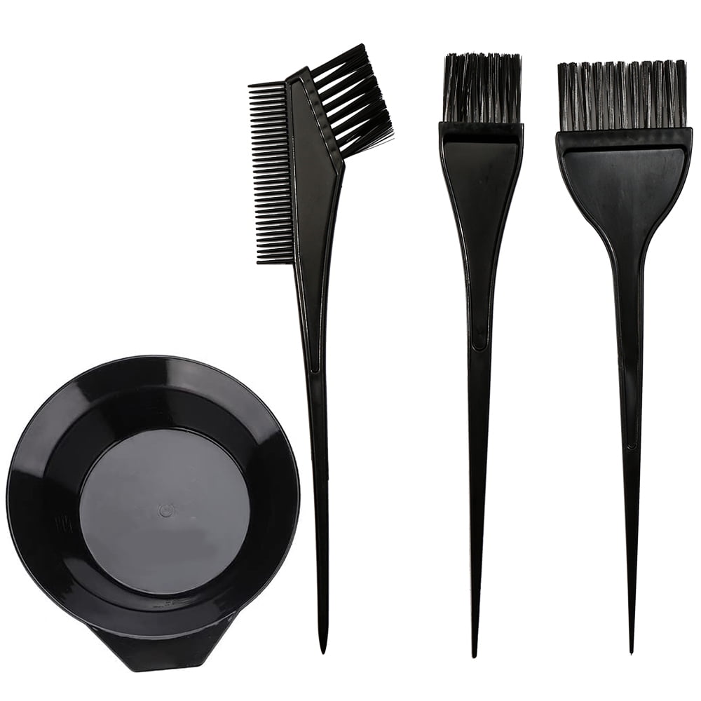 Chainplus 4 PCS Hair Tinting Kit Hair Dye Brush and Bowl Set Hairdressing Salon Hair Coloring Kit DIY Hair Tint Tools Mixing Brush Comb Bowl Set