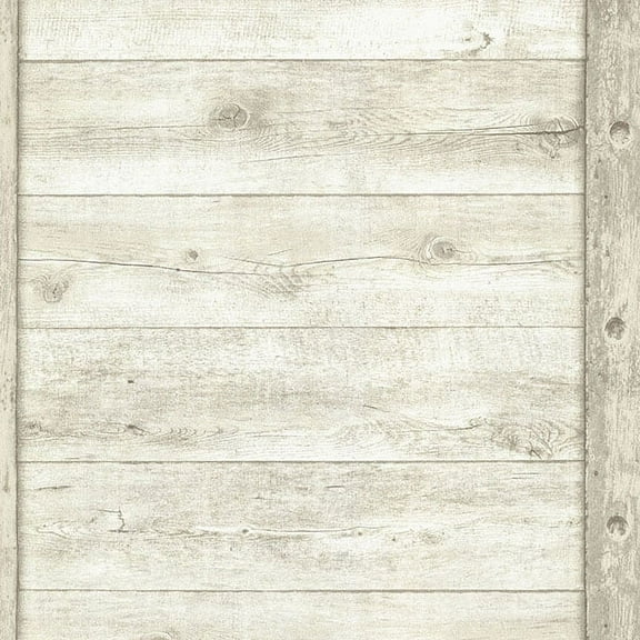 Advantage Absaroka Off White Shiplap Unpasted Nonwoven Wallpaper, 20.5-in by 33-ft, 56.4 sq. ft.