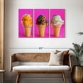thumbnail image 3 of Elephant Stock Sundae Ice Cream Cones Wall Art - Horizontal Multi Panel Canvas - Dining Room Wall Decor - Food And Drink Multi Panel - Pink And Orange Decor - 45" x 28", 3 of 8