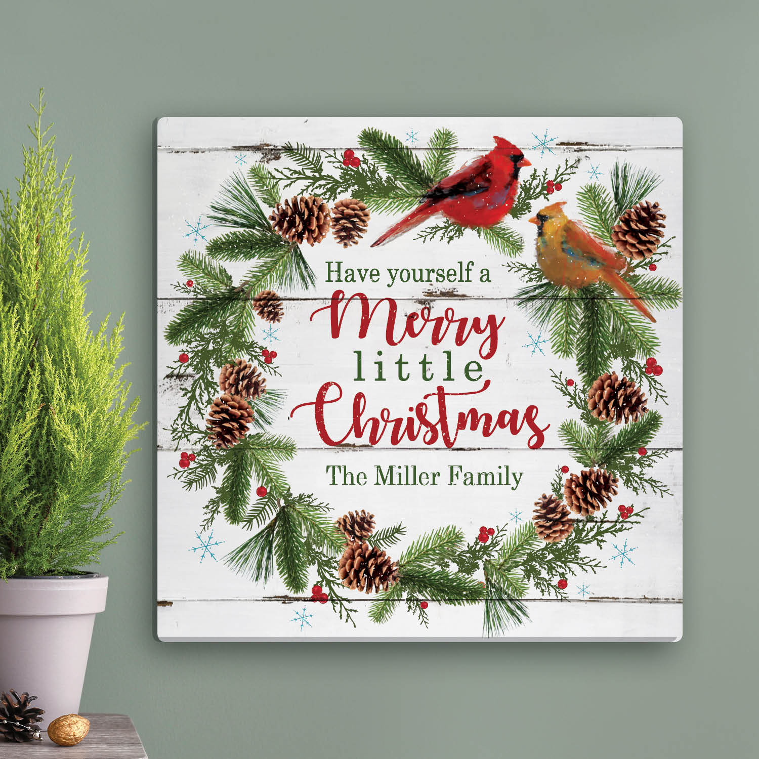 Personalized A Merry Little Christmas Canvas Print