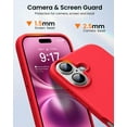 thumbnail image 2 of KOMI Designed for iPhone 16 Case,Shockproof Liquid Silicone Protective Phone Case with Soft Anti-Scratch Microfiber Lining Ultra Slim Drop Protection Phone Cover 6.1 inch Red, 2 of 5