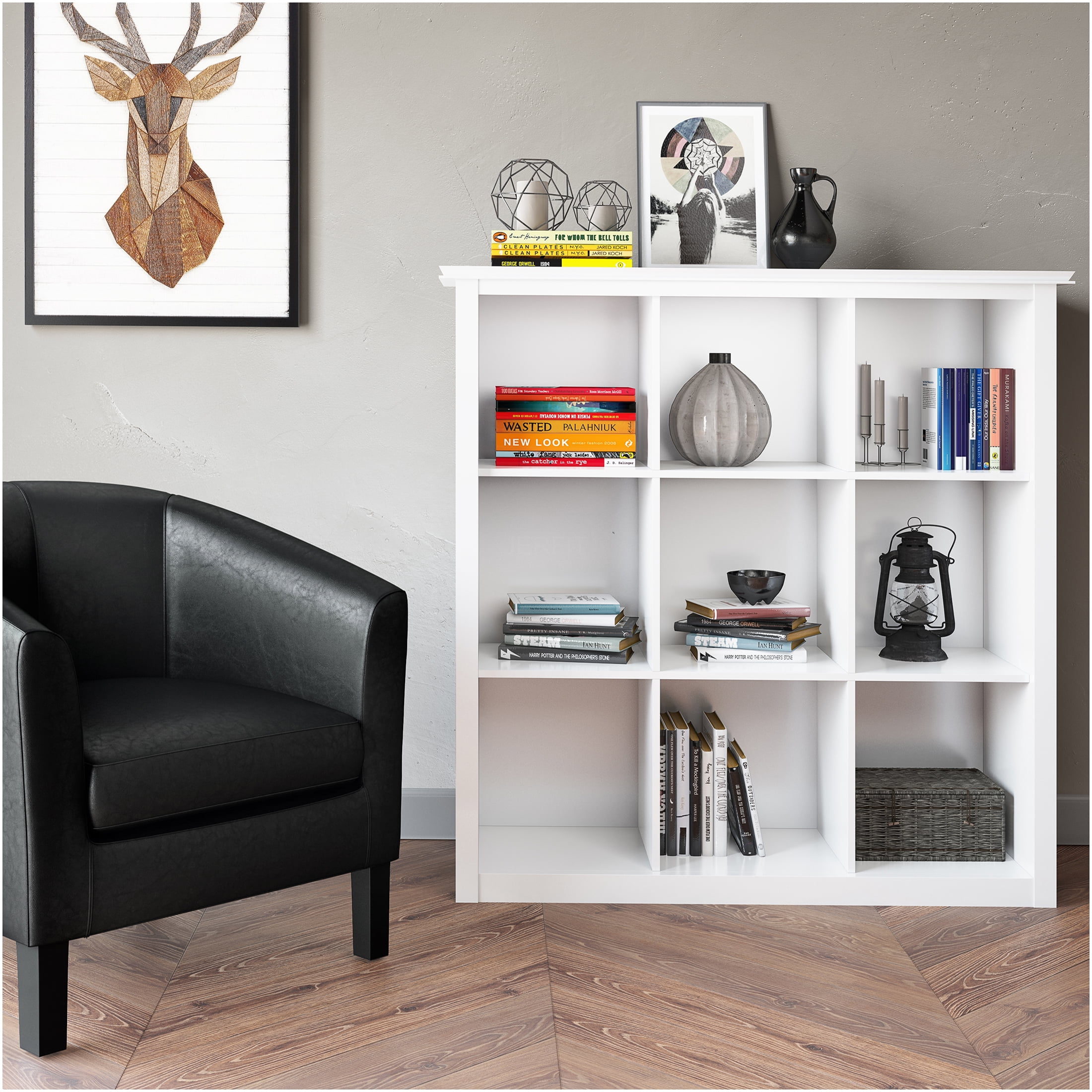 JERFIT White Modern Executive Desk, 70 Inch Large Computer Desk with Sturdy Wood Top for Home Office