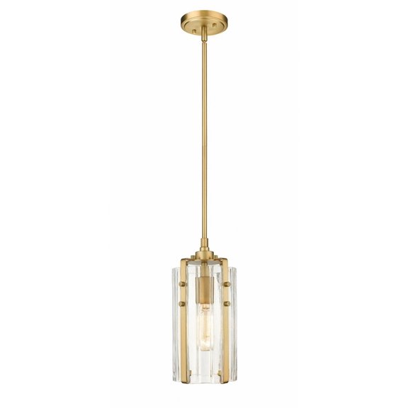 1 Light Mini Pendant In Industrial Style-12 Inches Tall And 5.5 Inches Wide-Rubbed Brass  Finish Z-Lite 3036Mp-Rb