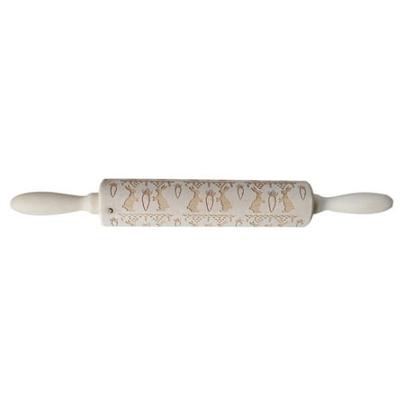 

Easter Rolling Pin Engraved Carved Wood Embossed Rolling Pin Kitchen Tool