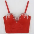 thumbnail image 2 of AOMPMSDX 2 Pack Tank Tops Women Sexy Deep V With Encrusted Shape And Shape Sexy Hot Girl Nightclub Top Red Elegant Summer Camisole Shirts L, 2 of 3