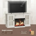 thumbnail image 3 of Flamaker Fireplace TV Stand for TVs up to 65'', 3-Sided Glass Media Entertainment Center Console with Storage, Adjustable Flame LED Color for Living Room (White), 3 of 7